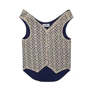 Lulala Dog Stylish Coat Costume,Formal Wedding Shirt, Dog Prince Wedding, Classic Button up Pet Clothes Outfit for Puppy,Dog Cat Party Birthday Wear(S,Cream-Navy Blue)