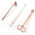 3 in 1 Candle Tools Accessory Set, Candle Cutte, Candle Wick Trimmer, Candle Snuffer, Candle Accessory Set (Rose Gold)