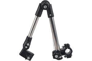 YUMILI Soporte para paraguas ajustable de 360°, Soporte para paraguasde acero inoxidable para exteriores, soporte plegable para paraguas (negro) para cochecitos, usuarios de sillas de ruedas, etc.