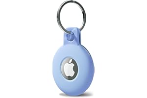 Svanove for Airtag Keychain Airtag Holder Key Ring, Siliocne Airtag Case Air Tag Cover, Cute Airtag Accessories for Kid, Luggage, Cat Dog Collar, Car, Compatible with Apple Airtag 2021, Light Blue