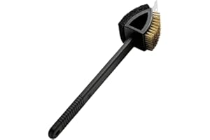 MK HOME TEXTILE BBQ Grill Brush,Barbecue Brush with Scraper, Long Handle Cleaner for Cooking Grates Racks & Burner 3 in 1 BBQ Cleaning Brush for Gas/Charcoal (Multicolor)