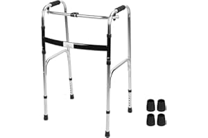 DYKAAE Marcheur Pliant Pour Personnes âgées, Marcheur De Douche Portable Réglable En Hauteur En Acier Inoxydable, Marcheur Roulant Pour Personnes âgées Et Adultes