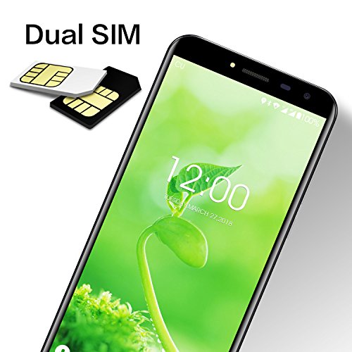 Oukitel C8 4G Smartphone 5.5 Zoll (18:9 Display) 3000mAh Akku Android 7 16GB Interner Speicher 2GB RAM 13MP Kamera Dual SIM Handy mit Fingerabdruck-Schwarz