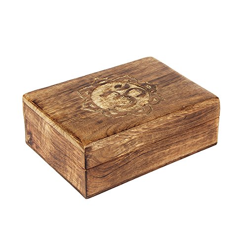Preisvergleich Produktbild aheli Holz Andenken Schmuckkästchen OM Schmuck Aufbewahrungsbox Organizer / handmade