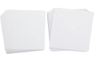 ‎CRAFTER'S COMPANION Crafter's Companion - 8" x 8" White Card & Envelopes - Pack of 50 - Includes 25 White Card Blanks & 25 Matching Envelopes - Greate for Variety of Occasions