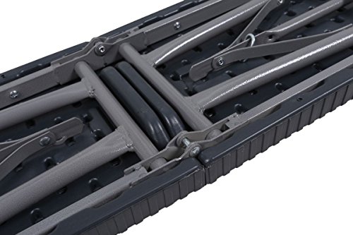 3-teilig KROLLMANN Biertischgarnitur aus Rattan in Grau bestehend aus 1 Biertisch und 2 Bierbänke, klappbar Party Garnitur - 7