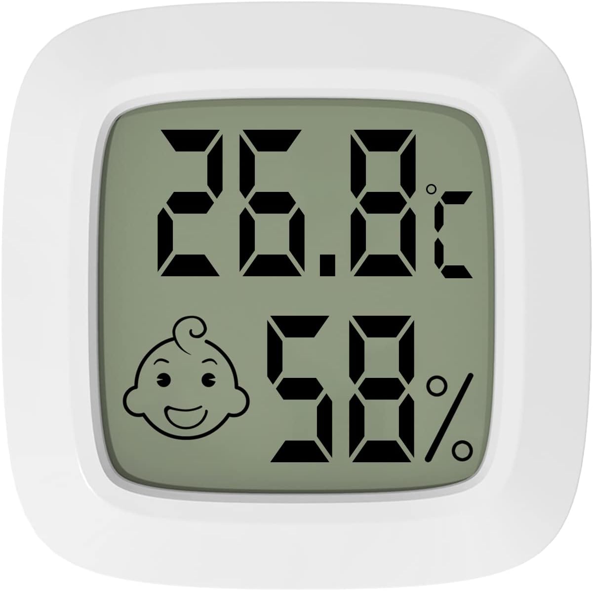 Jsdoin LCD Digital Room Hygrometer Thermometer, Mini Indoor Hygrometer Temperature Monitor Humidity Meter for Greenhouse, Garden, Cellar, Office(1 Pack)
