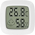 Jsdoin LCD Digital Room Hygrometer Thermometer, Mini Indoor Hygrometer Temperature Monitor Humidity Meter for Greenhouse, Garden, Cellar, Office(1 Pack)