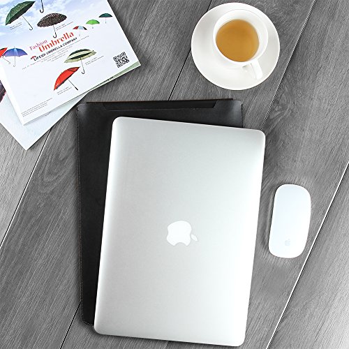 GENORTH   Wasserdicht Mikrofaser PU Leder Laptop H  lle f  r MacBook 12 Inch  12 Zoll  Shwarz 