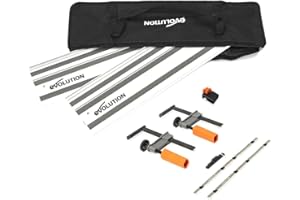 Evolution Power Tools ST1400-G2 Circular Saw Guide Rail, Universal for Most Makita, Bosch, Festool, 1.4 m (2 x 700 mm) | Stop Accessory Included