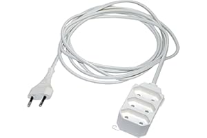 Jonex Verlängerungskabel Verlängerung 3-fach Strom-Kabel Euro-Stecker Eurosteckdosenleiste/Eurosteckerleiste (1,5 Meter 3-Fach, Weiss)