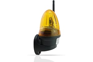 Schartec 12 V, 24 V, 230 V, gul LED-signallampa med garageportantenner, svängdörr, skjutdörr, signalljus, blinkande ljus