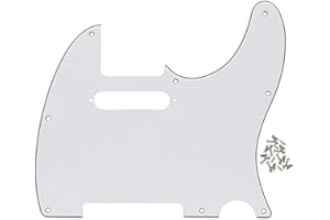 FLEOR IKN 8 agujeros 3 capas Blanco TL Pickguard, placa de protección de corte de orificio de cuello de bobina simple para reemplazo de placa de TL TE estándar de guardabarros de EE. UU. Y México