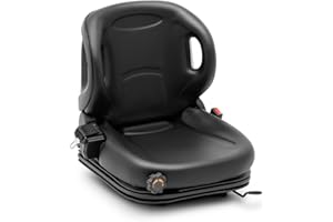 hillvert HT-RUNDLE-12 Traktorsitz 50 x 50 cm einstellbar Federung Schleppersitz Traktor Sitz Treckersitz Staplersitz