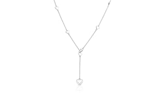 Bling Jewelry Floating Open Heart Pendant Necklace For Women For Girlfriend .925 Sterling Silver With Chain