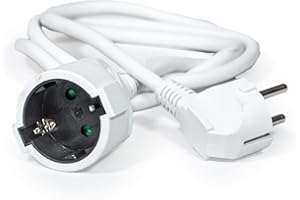 PRENDELUZ Conexión prolongador Blanco de Cable H05VV-F 3x1.5mm 2m, 3680W, 16A