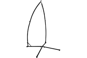 ECD Germany Soporte para Silla Colgante 208 cm Metal Negro máx.120 kg Sostén de Hamaca Marco de Estructura para Columpio Suspendido Ideal para Patio Jardín Playa Camping Universal