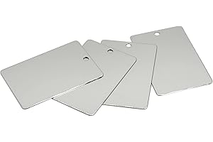 STAYMAX Gravurrohlinge, Stanzrohlinge, Edelstahl, rechteckig, blanko, 25 Stück (6 x 4 cm)