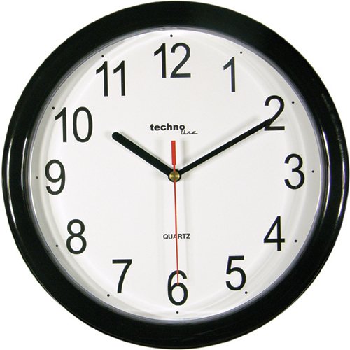 TechnoTrade WT-600, Negro - Reloj de Pared