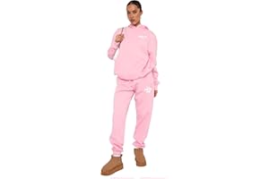 B&S TRENDZ Women's Tracksuits Printed Sweatshirt and Sweatpants Sets 2 Piece Jogger, Letter Print Set, Casual Activewear Loungewear Sets for Ladies Kids, Womens Full Set Outfits Fashion Hoodies and Sweatpant
