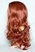 22" Ladies 3/4 Half Fall Wig - Wavy Style - Red Golden Ginger #130 - High Quality Kanekalon Heat Resistant Synthetic Fibre - Clip In Hair Piece Extension - Weight: 250g