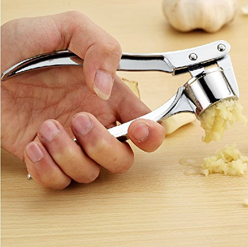 TRIXES Edelstahl Knoblauchpresse Ingwerpresse Küchenutensil Küchenwerkzeug - 4