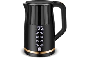 ‎FOR ME ForMe Edelstahl Wasserkocher 1,7 L mit Temperatureinstellung Temperaturwahl 40-100°C I LED Digitale Temperaturanzeige I Temperatur Einstellbar Kessel I Teekanne Teekessel Warmhaltefunktion I BPA Frei