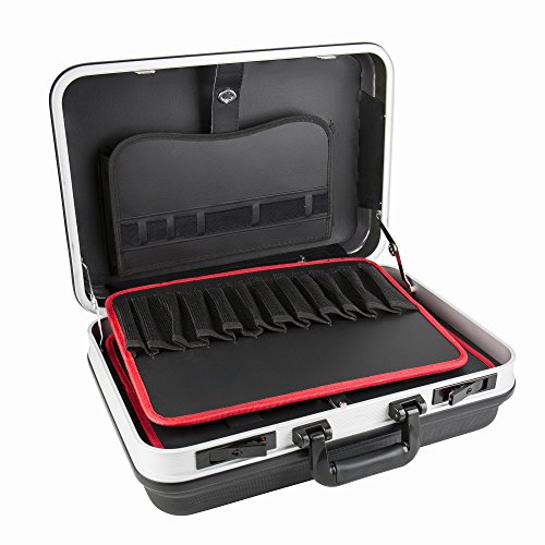 STIER Werkzeugkoffer Basic leer | ABS-Kunststoff Kofferschale | stabil & schlagfest | Tragkraft 15 kg | 30 große Werkzeugtaschen I Abschließbar mit 2 Schlüsseln | - 2