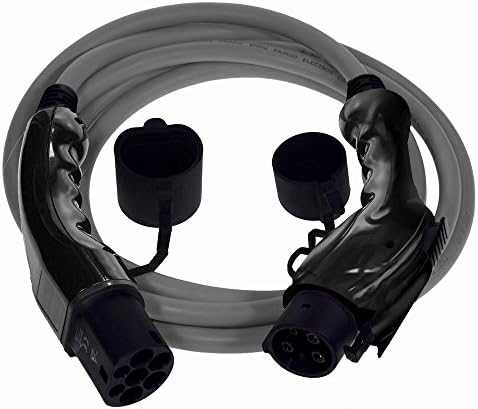 Premium Euro Series EV Charging Cable Type 1 to Type 2 - 32 amp | 5 meter | 7.2kW - Silver cable with Free Carry Case