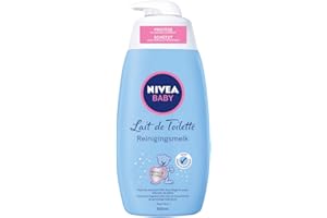 NIVEA Baby Lait de Toilette (1 x 500 ml), nettoyant hydratant doux bébé & nourrisson à l'aloe vera, hypoallergénique et testé dermatologiquement