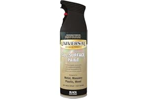 Rust-Oleum AE0160004E8 400ml Universal Spray Paint-Satin Black, 400 ml (Pack of 1)