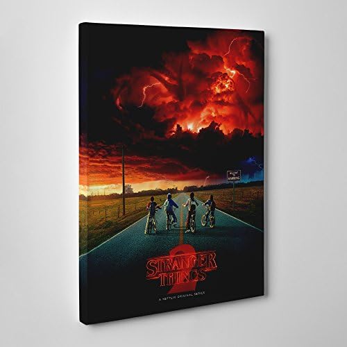 Big Art Shop - Stranger Things 2 Poster - Framed Canvas Art Print - Horror Show TV, 24x16 inches / 61x41x1.8 cm