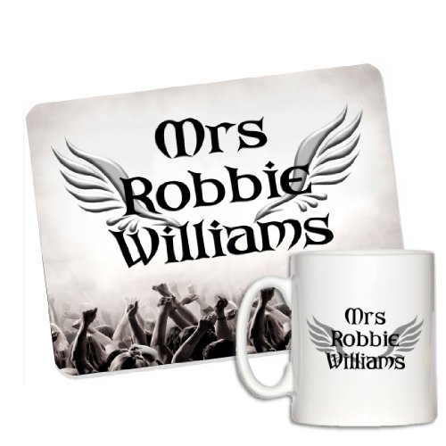 Geschenkset Mrs Robbie Williams Mauspad und Tasse