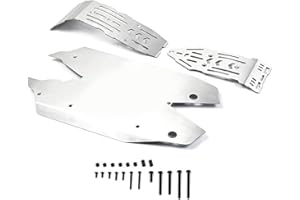 JOYSOG RC Chassis Armor Set, Stainless Steel Chassis Armor Protection Skid Plate for ARRMA 1/8 MOJAVE 4S RC Upgrade Part(Silver)