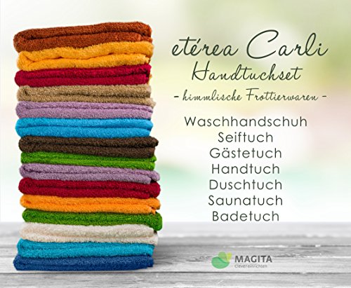 etérea Carli Handtuch 50×100 cm Türkis |Qualitäts Frottierware 500 g/m² 100% Baumwolle | 7+1 Größen viele Sparsets| etérea Frottee Serie - 2