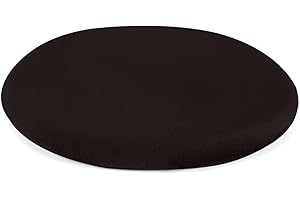 Fansu Cojín para Silla Redondo, Cojín de Asiento para Silla Comedor Espuma Viscoelástica Redondos Cojines de Silla con Cremallera Desmontable o Lavable para Interior Exterior (38x38cm,Negro)
