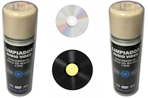 CUIDATUMUSICA Líquido Limpiador en Spray para La Limpieza De Discos De Vinilo CD DVD BLURAY Y Juegos - Pack Ahorro de 2 Unidades/Ref. 2701-2