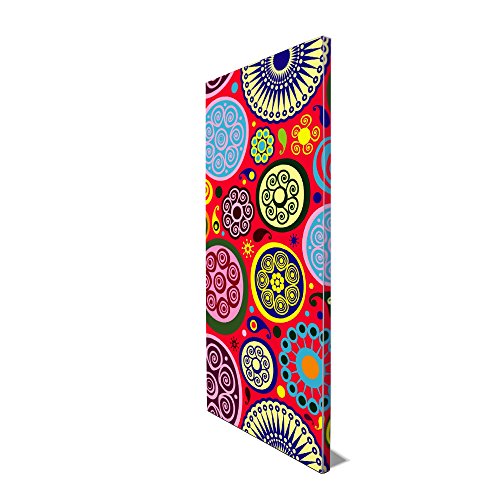banjado – Design Magnetwand Memoboard 37x78cm Pinnwand Magnettafel mit Motiv Retro Kreise - 3