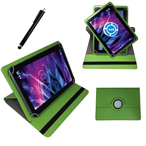 360° 10 Zoll GRÜN Tablet Tasche Schutz Hülle Stand Etui für WORTMANN TERRA PAD 1004 + Stift