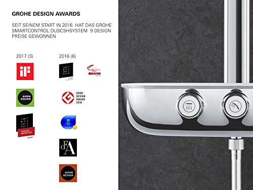Grohe Rainshower System SmartControl 360 DUO – Duschsystem mit Thermostatbatterie für die Wandmontage 26250000 - 5