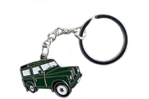 MAINLY METAL Metal Enamel Keyring Green Landrover vehicle 4x4 Off Road car (35 x 25mm)