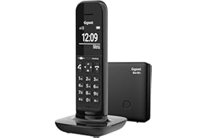 Gigaset Hello Telefon - Design Dect-Telefon - mit großem Display und Freisprechfunktion - Raumüberwachung mit Gegensprech-Funktion, schwarz