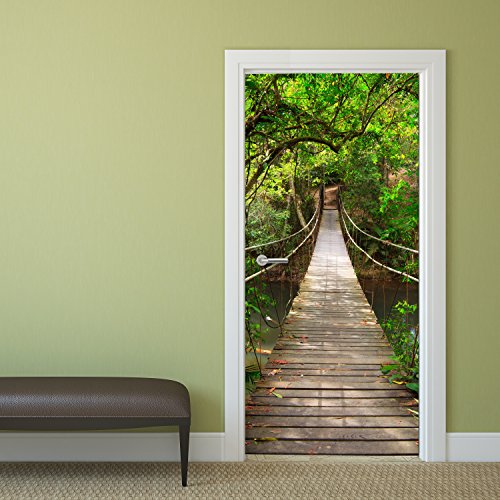 Türtapete Jungle Catwalk 92 x 202 cm Fototapete Tapete Hängebrücke deco.deals
