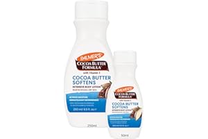 INFINITE ESSENTIAL Palmers Cocoa Butter Formula With Vitamin E Softens, Smoothes & Relieves Dry Skin 48 Hour Moisture, Smoothes Marks, Tone Skin. 1 x 250ml Bottle & 1x 50ml Travel Size Bottle of Palmer's Lotion