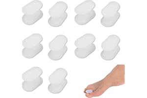 KOAHDE Confezioni Distanziali Piedi,Distanziatori Per Dita Gel,Separatori Dita Sovrapposte Gel,Dita Piedi Correttore Separatori,Separadita Piedi Silicone,Protezioni Per L'Alluce Valgo,Morbido,Bianco,5 Paia