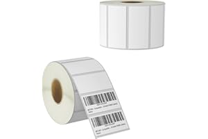 BETCKEY - 57mm x 25mm(2,25 in x 1 in) Perforadas Etiquetas Térmicas para Carpeta y Uso Múltiple Compatible con impresoras Zebra y otras [2 Rollen/3000 Etiquetas]