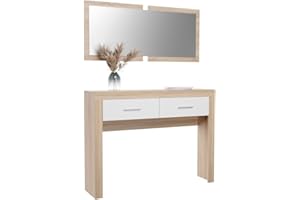 Mattfy Mueble Recibidor Horizontal, Modelo Victoria, Práctico y Funcional, Madera, Cambria-Blanco, 115 cm Largo x 26 cm Fondo x 180 cm Alto