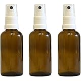 hocz Apotheker-Sprühflasche aus Braunglas Zerstäubereffekt 3 teilig Füllmenge 50 ml Fingerzerstäuber Sprühflaschen Pumpsprühe