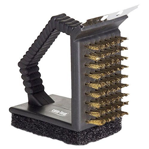 COM-FOUR® 3 in 1 Grillreinigungsbürste mit 3 Funktionen – Einfache und schnelle Reinigung Ihres Grills (3er Set Grillbürste) - 2