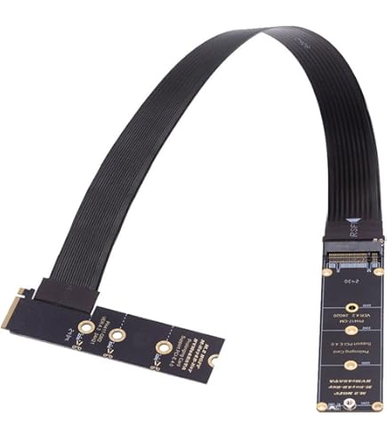 EMagTech NVME Verlängerungskabel – PCI-E 4.0, M-Key, 30 Cm, 90 Grad, Für SSD 2230/2242/2260/2280